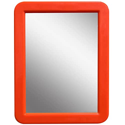 Magnetischer Glasspiegel für Schule oder Fitnessstudio, Kühlschrank, 12,7 x 17,8 cm, Orange von CEREM