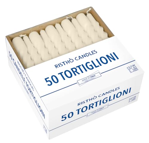 CERERIA DI Giorgio risthò Kerzen TORTIGLIONE-Kerzenhalter, Wachs, Elfenbein, 2.2 x 21 cm, 50 Einheiten von Cereria di Giorgio