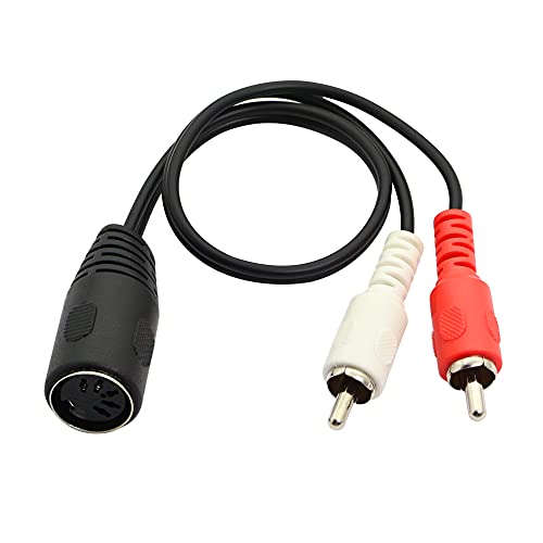 5 Pin Din MIDI Kabel, CERRXIAN Din Din 5 Pin Stecker auf 2 Cinch Stecker Professionelles Audio Kabel für Bang & Olufsen, Naim, Quad ... Stereo Systeme (DIN FEMALE-0.3m) von CERRXIAN