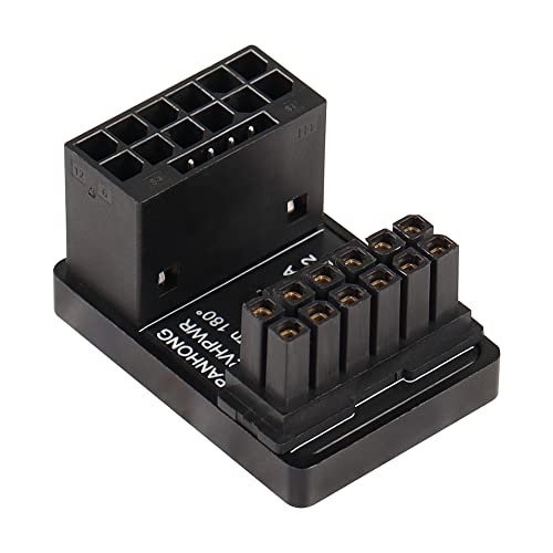 CERRXIAN 12VHPWR 180 Grad Winkeladapter, PCI-e 5.0 12VHPWR ATX3.0 600W 16 Pin 180 Grad Winkel Buchse auf Stecker, für Grafikkarte GPU 12+4pin RTX 3090Ti 4070Ti 4080 4090 (Typ A) von CERRXIAN