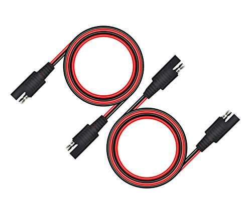 CERRXIAN 2 Stück SAE auf SAE 2-poliger Schnellverbindungs-/Trenn-Verlängerungskabelbaum, 18 AWG, DC Power Heavy Duty Kabelstecker (50 cm) von CERRXIAN