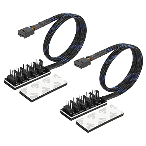 CERRXIAN 4-poliger PWM PC-Hub, 5-Wege-Splitter, PC-CPU-Kühlung, 4-polig/3-poliger Lüfter, Netzkabel, Hub, Splitter-Adapter für Desktop-Computer, Kühlgehäuse-Lüfter, 1 bis 5-Wege-Lüfter, 30 cm, 2 Stück CERRXIAN 4-poliger PWM PC-Hub, 5-Wege-Splitter, PC-CPU-Kühlung, 4-polig/3-poliger Lüfter, Netzkabel, Hub, Splitter-Adapter für Desktop-Computer, Kühlgehäuse-Lüfter, 1 bis 5-Wege-Lüfter, 30 cm, 2 Stück von CERRXIAN
