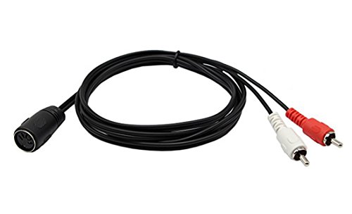 5 Pin Din MIDI Kabel, CERRXIAN Din Din 5 Pin Stecker auf 2 Cinch Stecker Professionelles Audio Kabel für Bang & Olufsen, Naim, Quad ... Stereo Systeme (DIN FEMALE-1.5m) von CERRXIAN