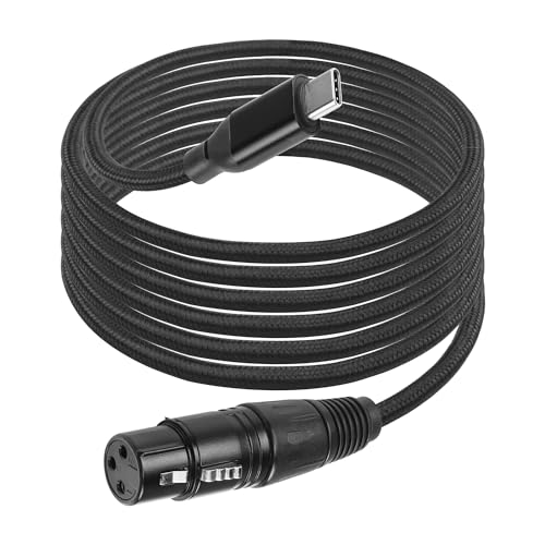 CERRXIAN 6.5FT XLR Buchse zu USB C Mikrofon Audiokabel, USB Typ-C zu XLR Buchse Mikrofonkabel Adapter für Audio-Aufnahme, dynamisches Mikrofon, Karaoke, Live Podcast von CERRXIAN