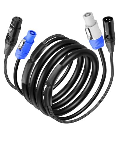 CERRXIAN 6.6 FT PowerCon und DMX Verlängerungskabel, 13AWG AC Power DMX 3Pin XLR Signal Combo Kabel für Bühnenbeleuchtung, Konzerte, Events von CERRXIAN
