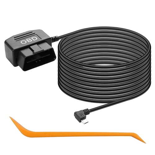 CERRXIAN 3 m Micro-OBD-Netzkabel, 90 Grad nach rechts drehbares OBD-Netzkabel, für Mikro-Dashcam, 24-Stunden-Überwachung/ACC-Modus (Micro R) von CERRXIAN