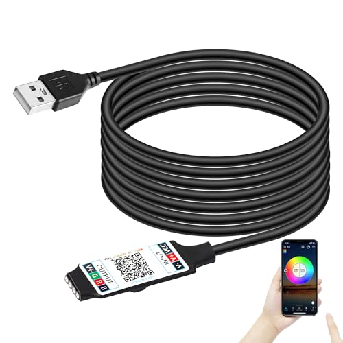 CERRXIAN Mini-RGB-Bluetooth-Controller, USB, 5 V, Bluetooth, LED-Licht-Controller, für 2835 5050 COB RGB Lichtstreifen, 1 m von CERRXIAN