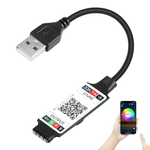 CERRXIAN Mini-RGB-Bluetooth-Controller, USB 5 V Bluetooth-LED-Licht-Controller, für 2835 5050 COB RGB-Streifenlicht CERRXIAN Mini-RGB-Bluetooth-Controller, USB 5 V Bluetooth-LED-Licht-Controller, für 2835 5050 COB RGB-Streifenlicht von CERRXIAN