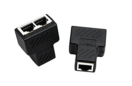 CERRXIAN RJ45 Splitter-Adapter, Ethernet-Kabel-Splitter Cat5, Cat5e, Cat6, Cat7, RJ45 Netzwerk-Verlängerungsstecker, Ethernet-Kabel-Sharing-Kit (RJ45-Adapter) (normale Version) von CERRXIAN