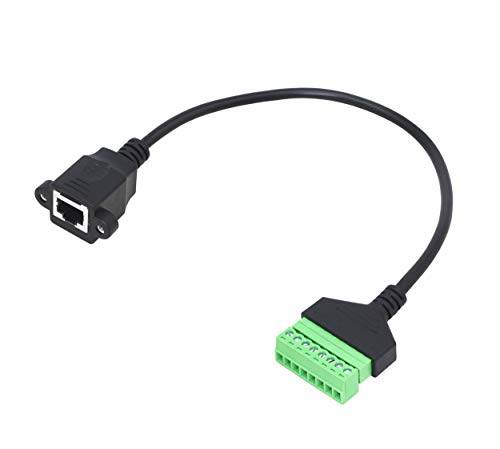 CERRXIAN RJ45 auf 8-polige Schraubblockklemme lötfreies Kabel, 30CM Cat7 Cat6 Cat5 Cat5e Ethernet lötfreies Verlängerungskabel (F) von CERRXIAN