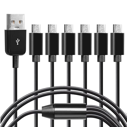 CERRXIAN USB-Micro-Splitter-Y-Kabel, 1 Stecker auf 6 Stecker - Unterstützt Datenübertragung für Flash-Laufwerke, Tastatur und Maus - 1,65 Fuß von CERRXIAN