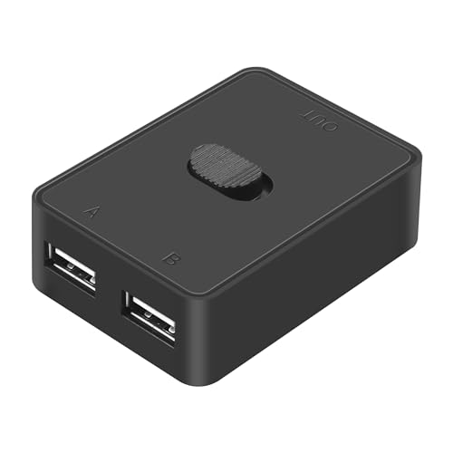 CERRXIAN USB2.0 Switch Switch Adapter, USB KVM Switch Adapter, bidirektionaler USB Sharing Switch 2 in 1 Output/1 in 2 Ausgänge, USB-Switch 2 Computer teilen von CERRXIAN