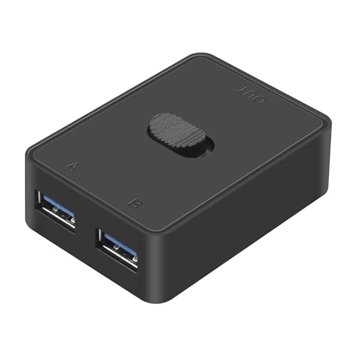CERRXIAN USB 3.0 Switch, KVM-Schalter, 2 in 1 bidirektionaler Ausgang/1 in 2 Ausgänge, 2 Computer teilen von CERRXIAN