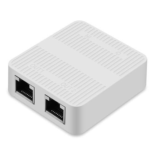 CERRXIANR RJ45-Ethernet-Splitter-Adapter Gigabit, RJ45-Netzwerk-Splitter 1 auf 2, Cat5, Cat6, Cat7 RJ45-Netzwerkverlängerungsanschluss, 2 Ports. Geräte teilen das Internet gleichzeitig (Weiß) von CERRXIAN