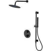Zen - Duschset mit Unterputz-Thermostat, mit Einbaukörper, Durchmesser 25 cm, schwarz S952-033 - Cersanit Zen - Duschset mit Unterputz-Thermostat, mit Einbaukörper, Durchmesser 25 cm, schwarz S952-033 - Cersanit von CERSANIT