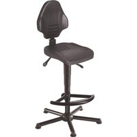 Arbeitsdrehstuhl W13 Bodengleiter + Fußstütze Polyurethanschaum schwarz Grifffarbe schwarz 590-840 mm von CERTEO