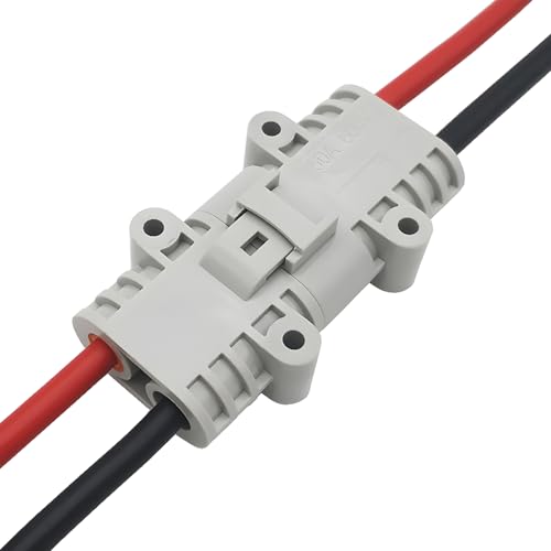 CESFONJER 50A 600V Batterieanschluss Stecker - Quick Connect Batterie Akku Steckverbinder Schnellanschluss Stecker Für Klimaanlagen, Wohnmobile, Wohnwagen, Boote,mit 8 AWG-Draht(1 Satz) von CESFONJER