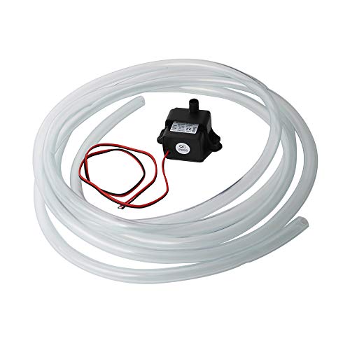 CESFONJER Mini Waßerpumpe, Aquariumpumpe, Brushless DC 12V Wasserpumpe 240L/H 3.6W H-Max 3m für Teiche, Aquarium, Garten, Brunnen. (+ Mit 8 mm Durchmesser, 3 m langem PVC-Weichwasserrohr) von CESFONJER