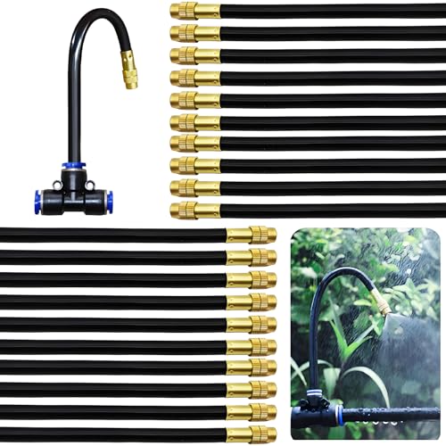 CESFONJER Sprühdüse, Messing-Bewässerungsspray, 30 cm, universelle Anpassung mit 8 mm Außendurchmesser, Zerstäuberdüse für Bewässerung, Bewässerungssystem für Rasen, Terrasse, Garten (20 Stück) von CESFONJER