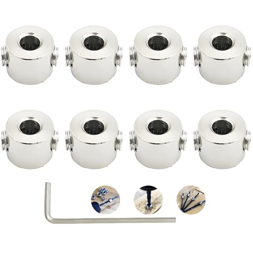 Tiefenanschlagringe Set,CESFONJER Tiefenbegrenzer Bohrer Ring Positionierer(ID:5mm,8 Stück）, mit Sechskantschlüssel für Bohrer Holzbearbeitung von CESFONJER