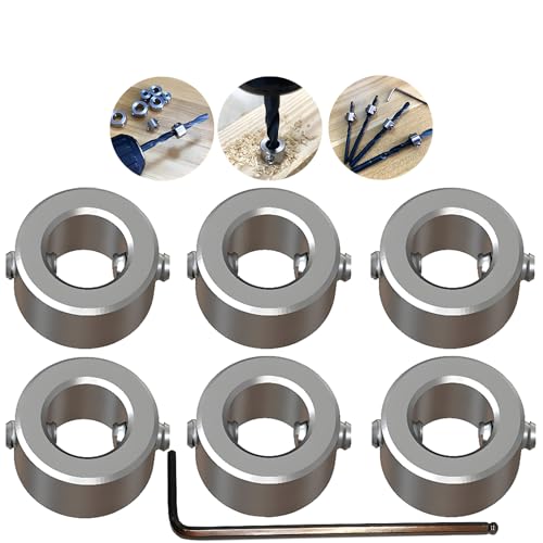 Tiefenanschlagringe Set,CESFONJER Tiefenbegrenzer Bohrer Ring Positionierer(ID:8mm,6 Stück）, mit Sechskantschlüssel für Bohrer Holzbearbeitung von CESFONJER