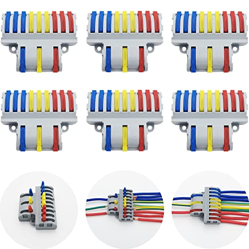 Verbindungsklemme, CESFONJER SPL-93 Kompakt Steckklemmen, Draht Push Kabelverbinder, Schnellverdrahtung Elektrische Steckverbinder (6 pcs, 3 in 9 raus) von CESFONJER