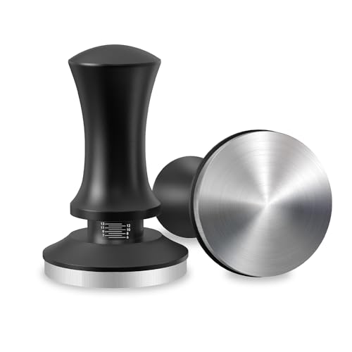 Kaffee Tamper 51mm, Espresso Tamper mit 30lbs Anpressdruck, 304 Edelstahl Base Kaffeepresse, Aluminiumlegierung Kaffee Tamper für Cafes und Kaffeeliebhaber von CESHUMD