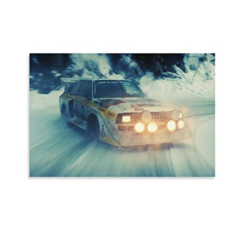 Audi Sport Quattro Rallye Auto Racing Poster Drift Auto Poster Dekorative Malerei Leinwand Wandposter und Kunstbild Druck Modern Familie Schlafzimmer Dekor Poster 50 x 75 cm von CETE