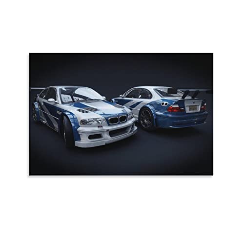 Auto-Poster BMW E46 M3 Gtr Poster, dekoratives Gemälde, Leinwand, Wandposter und Kunstbild, moderner Familien-Schlafzimmer, 60 x 90 cm von CETE