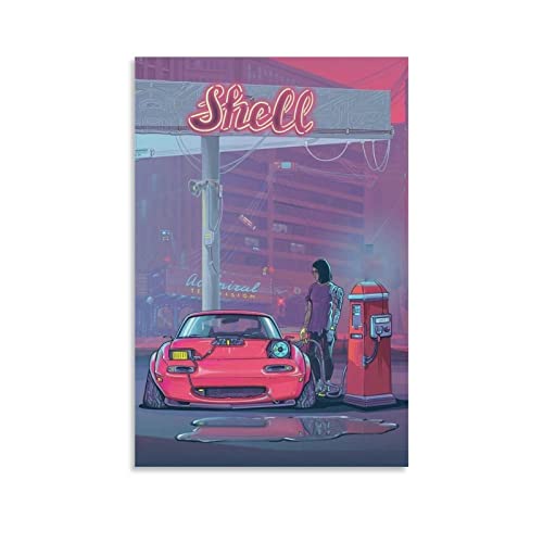 JDM-Stil Auto-Poster Mazda MX-5 Miata Illustration Poster Dekorative Malerei Leinwand Wandposter und Kunstbild Druck Moderne Familie Schlafzimmer Dekor Poster 40 x 60 cm von CETE