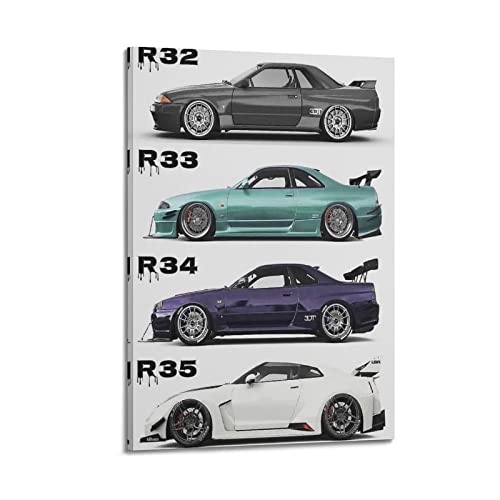 Legend Jdm Auto-Poster Nissan Gtr R32 & r33 & r34 & r35 Poster Dekorative Malerei Leinwand Wandposter und Kunstbild Druck Moderne Familie Schlafzimmer Dekor Poster 30 x 45 cm von CETE