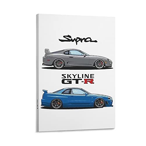 Legends Jdm Auto-Poster Nissan Gtr R34 und Supra MK4 Poster Dekorative Malerei Leinwand Wandposter und Kunstbild Druck Moderne Familie Schlafzimmer Dekor Poster 30 x 45 cm von CETE