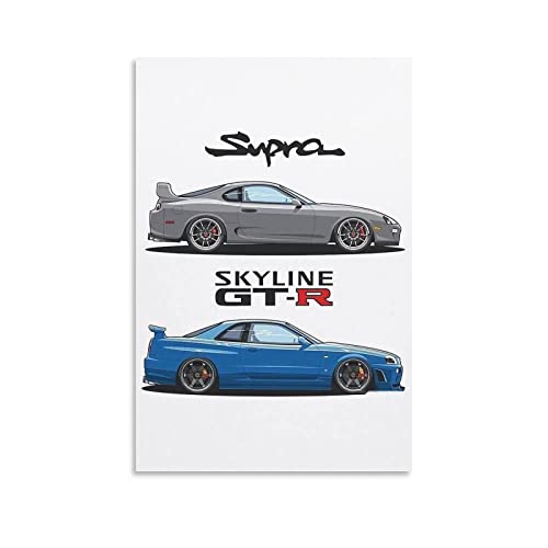 Legends Jdm Auto-Poster Nissan Gtr R34 und Supra MK4 Poster Dekorative Malerei Leinwand Wandposter und Kunstbild Druck Moderne Familie Schlafzimmer Dekor Poster 40 x 60 cm von CETE