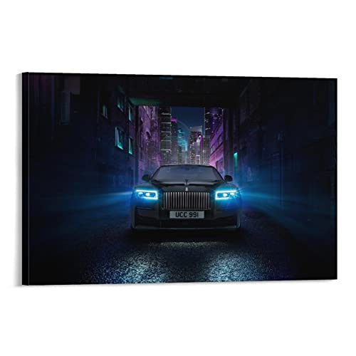 Luxus-Auto-Poster für Rolls Royce Black Badge Ghost Poster Dekorative Malerei Leinwand Wandposter und Kunstbild Druck Moderne Familie Schlafzimmer Dekor Poster 30 x 45 cm von CETE