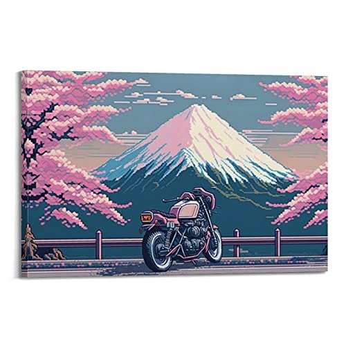 Pixel-Stil Motorräder Poster Japanisches Rennauto Dekorative Malerei Leinwand Wand und Kunst Bild Familie Schlafzimmer Dekor 30 x 45 cm von CETE