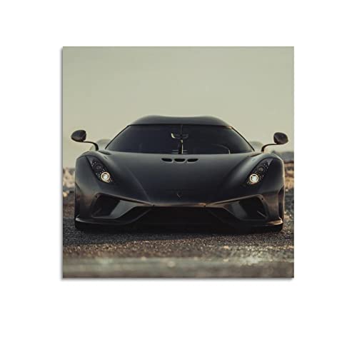 Rennwagen-Poster für Koenigsegg Regera Sportwagen, dekoratives Gemälde, Leinwand, Wand- und Kunstbild, Familien-Schlafzimmer, Dekoration, 70 x 70 cm von CETE