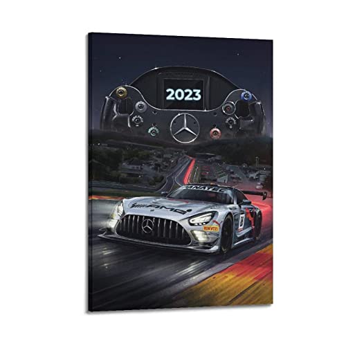 Sportauto-Poster für AMG GT3 Rennwagen, dekoratives Gemälde, Leinwand, Wand- und Kunstbild, Familien-Schlafzimmer, Dekoration, 30 x 45 cm von CETE