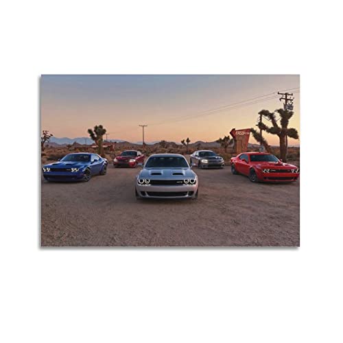 Sportwagen-Poster für Dodge Challenger SRT Hellcat Supercar dekorative Malerei Leinwand Wand und Kunst Bild Familie Schlafzimmer Dekor 40 x 60 cm von CETE