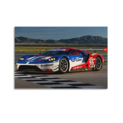 Sportwagen-Poster für Ford GT Rennwagen, dekoratives Gemälde, Leinwand, Wand- und Kunstbild, Familien-Schlafzimmer, Dekoration, 60 x 90 cm von CETE