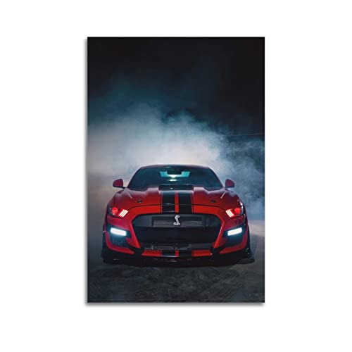 Sportwagen-Poster für Ford Mustang Shelby GT500 Rennauto, dekoratives Gemälde, Leinwand, Wand- und Kunstbild, Familienzimmer, Dekoration, 60 x 90 cm von CETE