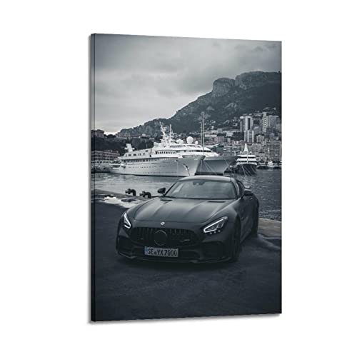 Supercar Poster für Amg Gt schwarzes Sportauto-Poster, dekoratives Gemälde, Leinwand, Wandposter und Kunstbild, modernes Familien-Schlafzimmer, Dekoration, Poster, 60 x 90 cm von CETE