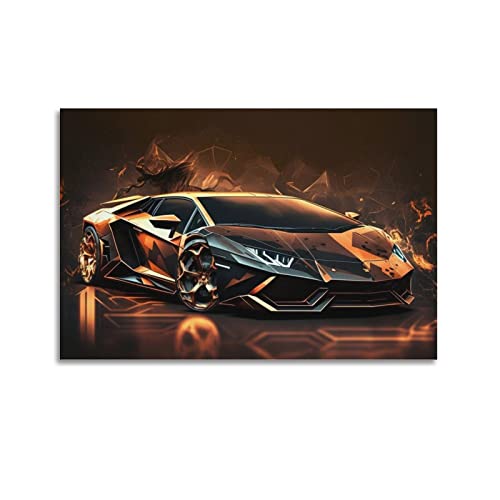 Supercar Poster für Lamborghini Aventador Fire Racing Sportauto Dekorative Malerei Leinwand Wand und Kunst Bild Familie Schlafzimmer Dekor 40 x 60 cm von CETE