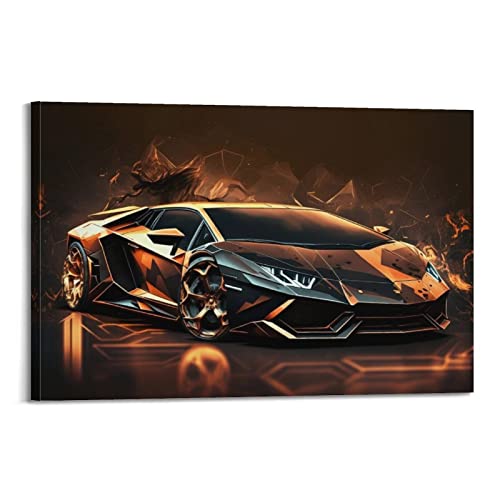 Supercar Poster für Lamborghini Aventador Fire Racing Sportauto Dekorative Malerei Leinwand Wand und Kunst Bild Familie Schlafzimmer Dekor 60 x 90 cm von CETE