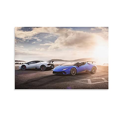 Supercar Poster für Lamborghini Huracan Performante Spyder Sportauto-Poster, dekorative Malerei, Leinwand, Wandposter und Kunstbild, modernes Familien-Schlafzimmer, Dekoration, Poster, 60 x 90 cm von CETE