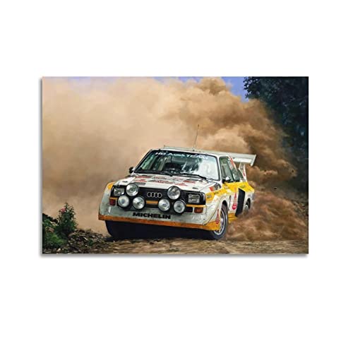 Vintage Auto Poster Audi Sport Quattro S1 Rallye Car Racing Poster Dekorative Malerei Leinwand Wandposter und Kunstbild Druck Moderne Familie Schlafzimmer Dekor Poster 30 x 45 cm von CETE