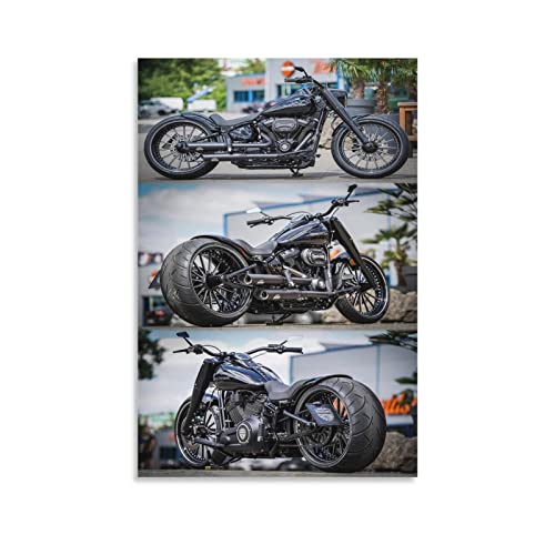 Vintage Motorrad Poster Harley Davidson Fat Boy Poster Dekorative Malerei Leinwand Wandposter und Kunstbild Druck Moderne Familie Schlafzimmer Dekor Poster 60 x 90 cm von CETE