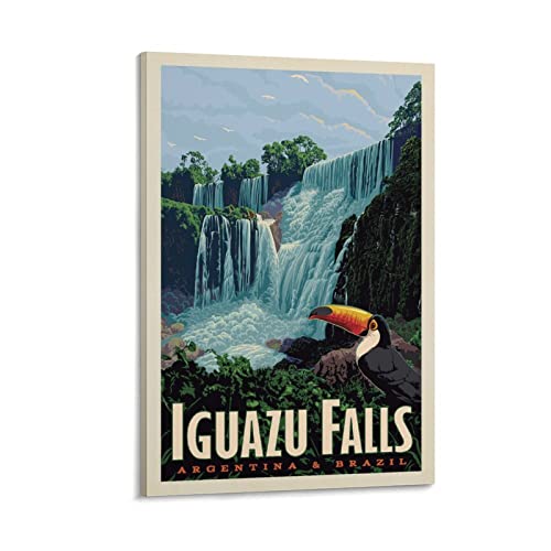 Vintage-Poster Iguazú Falls Argentinien Brasilien Poster Dekorative Malerei Leinwand Wandposter und Kunstbild Druck Moderne Familie Schlafzimmer Dekor Poster 50 x 75 cm von CETE
