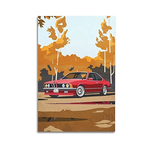 Vintage Sport Auto Poster für BMW E24 M635i Super Auto Dekorative Malerei Leinwand Wand und Kunst Bild Familie Schlafzimmer Dekor 40 x 60 cm von CETE