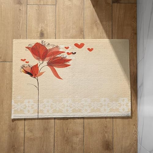 CEVAN Fußmatten Innenbereich Fussmatten Für Den Aussenbereich Schmal Blume Fußmatte Personalisiert Hochzeit Fussmatte Aussen Groß 40x60cm von CEVAN