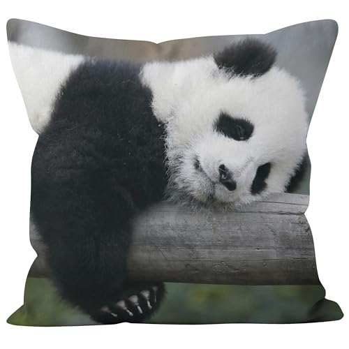 CEVAN Leinen Kissenbezüge Ethno Kissenhülle Indisch Panda Kissenbezüge Dekorativ Kissenhülle Dekokissen Kissenbezüge Sofa Dekor 40x40cm,1Pcs von CEVAN